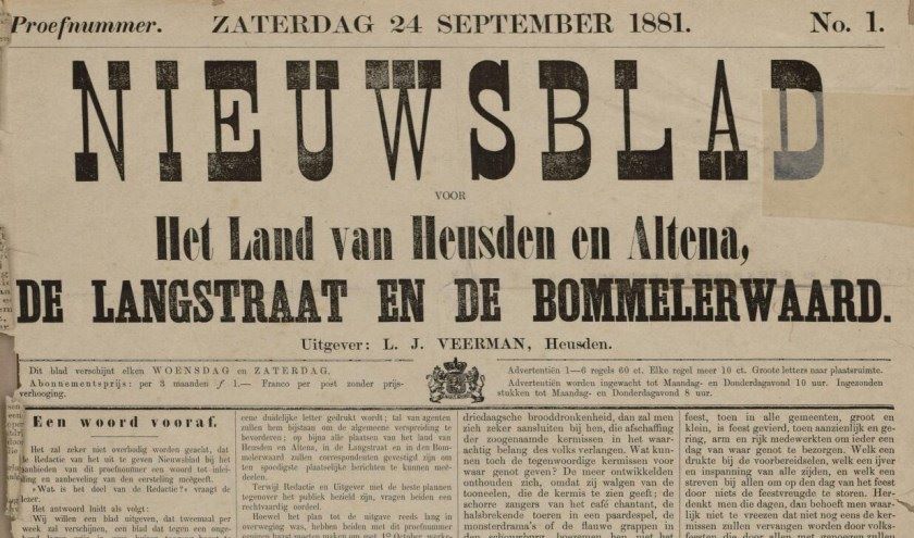 Het Nieuwsblad Land van Altena stopt na 140 jaar