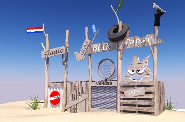 Bijzonder afvalscheidingsstation op het Woerkumse strandje