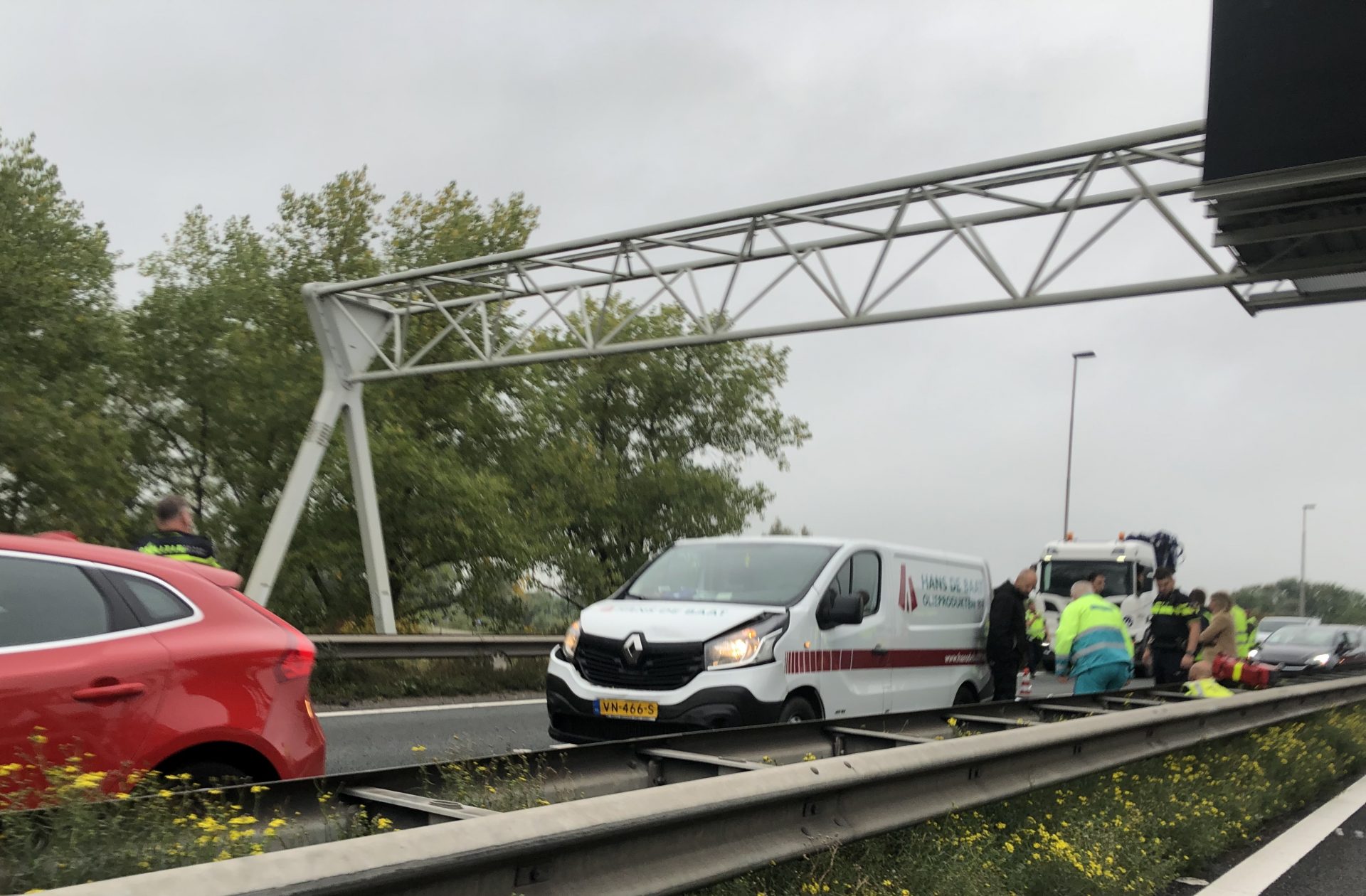 Weer een ongeluk op de Merwedebrug