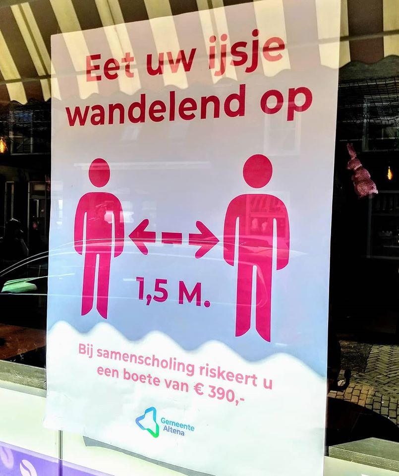 IJsje halen kan, maar wel op 1,5 meter afstand