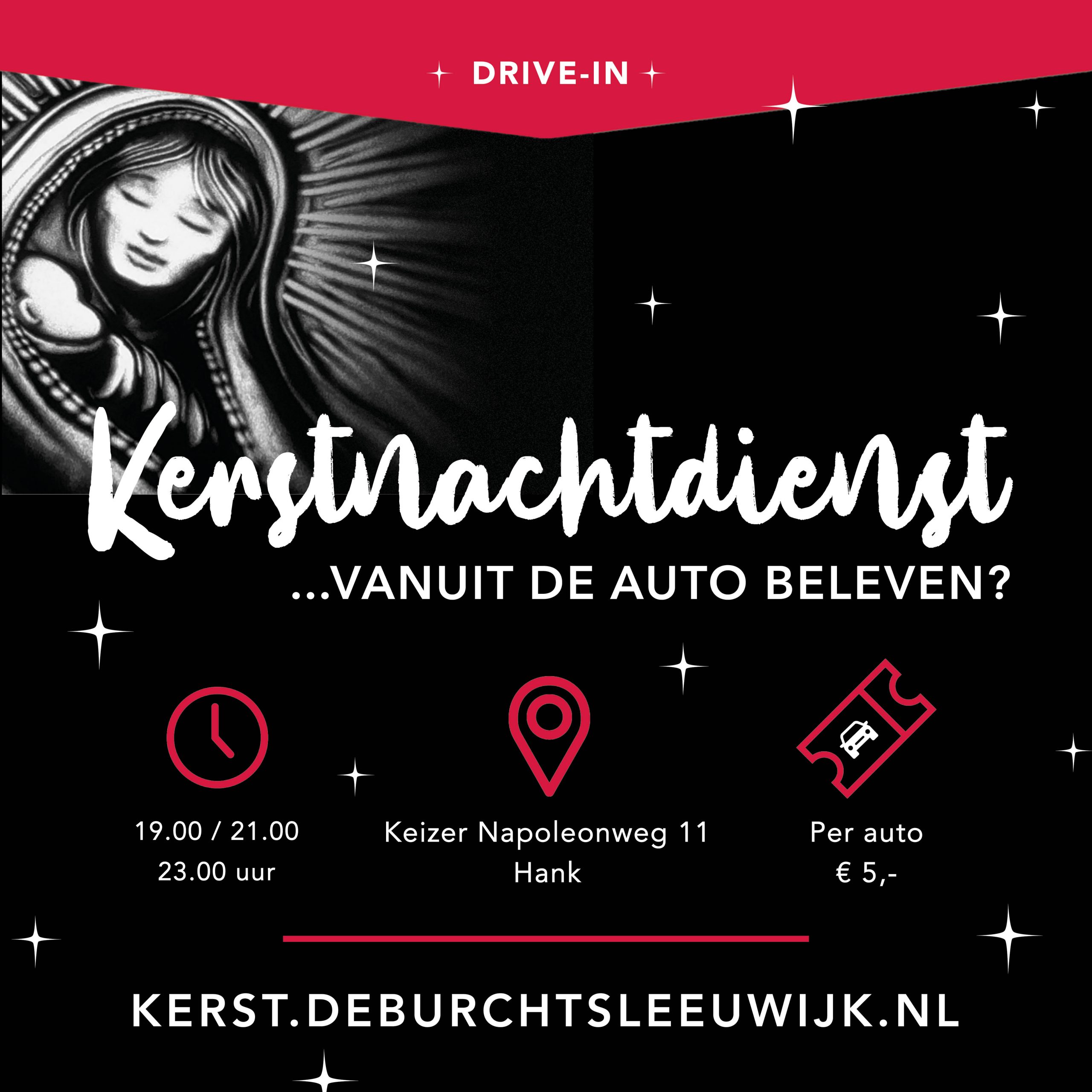 Drive-in kerkdienst op kerstavond