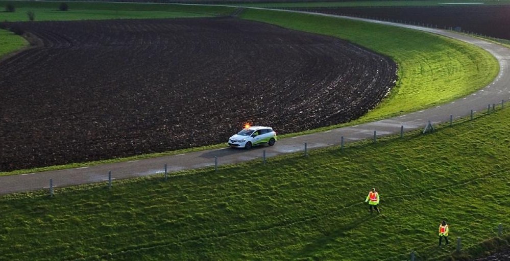 Grote dijken-oefening hoogwater